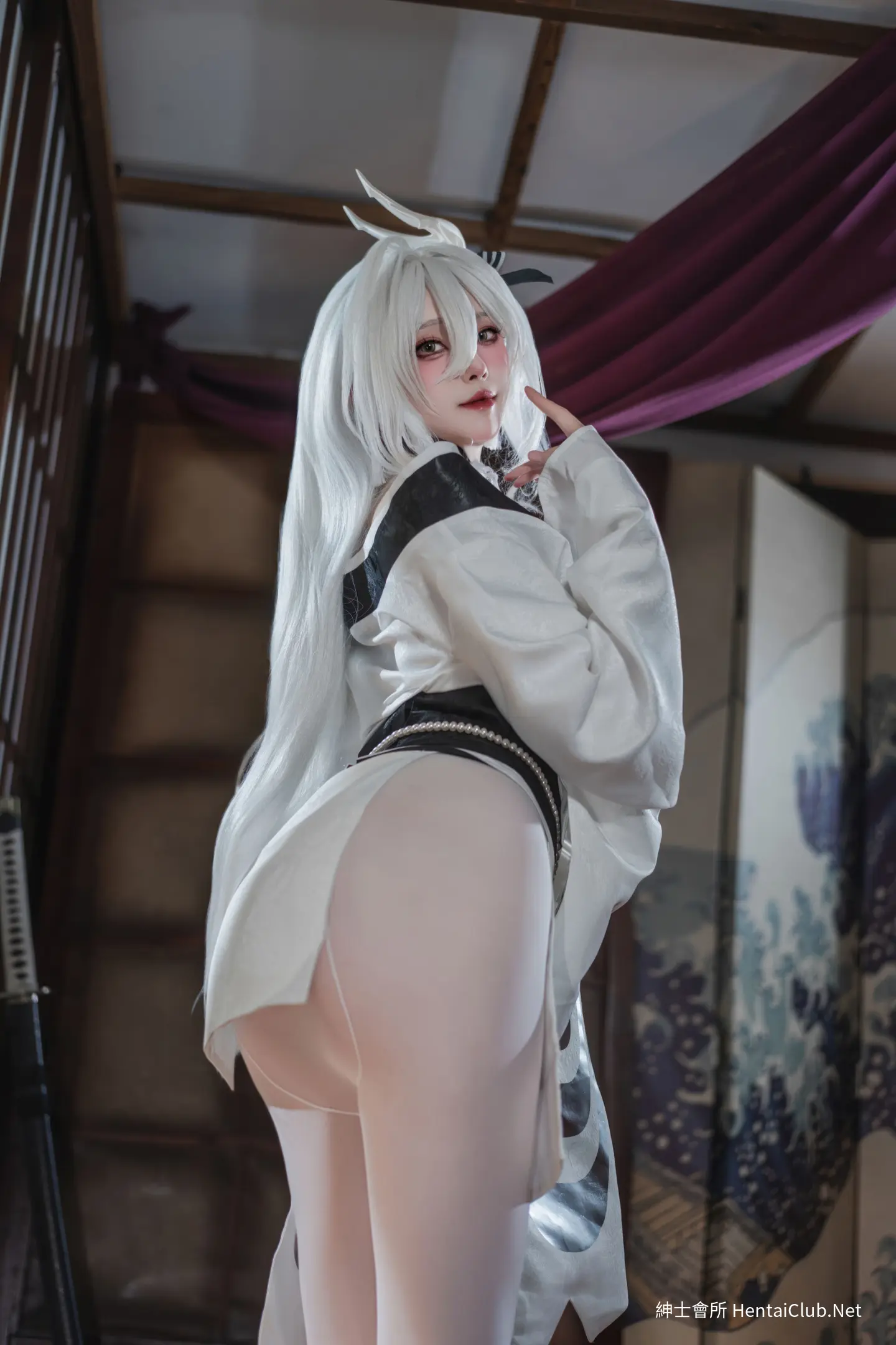 Natsuko Natsuko Blue Blue Line White Japanese Clothes - 6